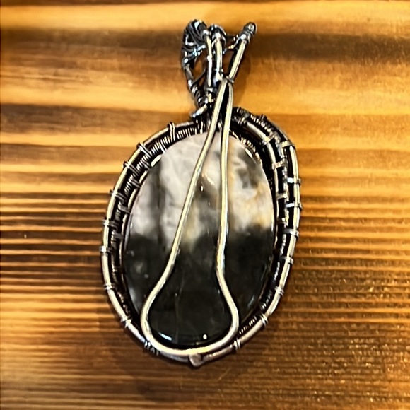 #260 Zebra 🦓 Jasper Silver Wire Wrapped Pendant NWOT - Picture 4 of 13
